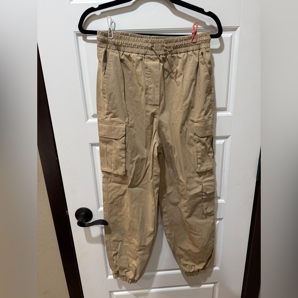 OAK + FORT Women's Tan Cargo Track Pants